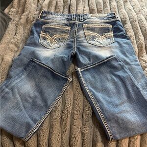 Rock Revival Distressed Blue Boot Cut Jeans